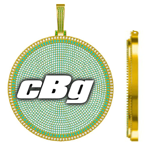 CUSTOM LETTER NECKLACE 3D BIG DISC