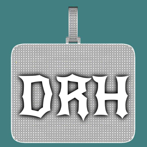 CUSTOM LETTER NECKLACE 3D BIG SQUARE