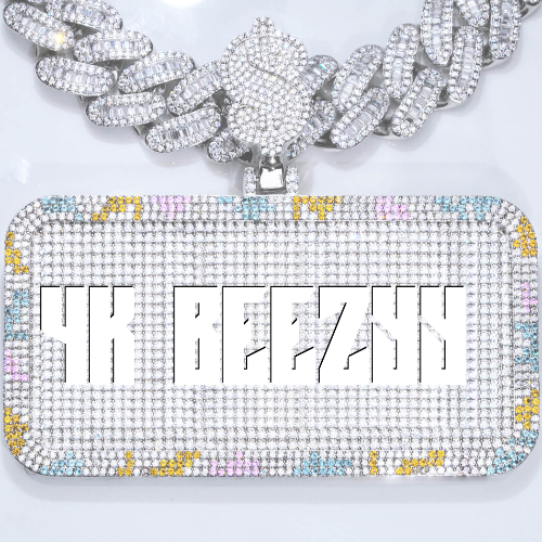 CUSTOM LETTER NECKLACE 3D COLORFUL SQUARE
