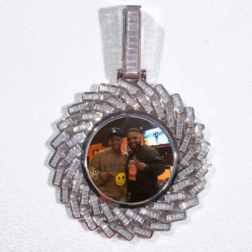 Large 3D Baguette Custom Picture Pendant