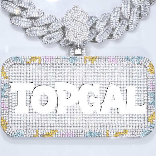 CUSTOM LETTER NECKLACE 3D COLORFUL SQUARE