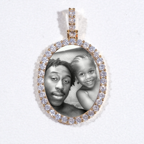 3D Oval Custom Picture Pendant