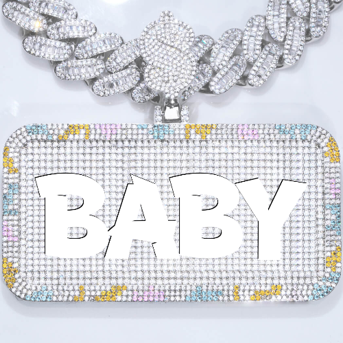 CUSTOM LETTER NECKLACE 3D COLORFUL SQUARE