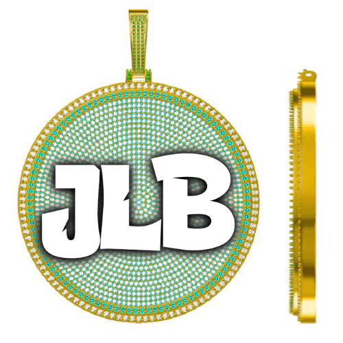 CUSTOM LETTER NECKLACE 3D BIG DISC