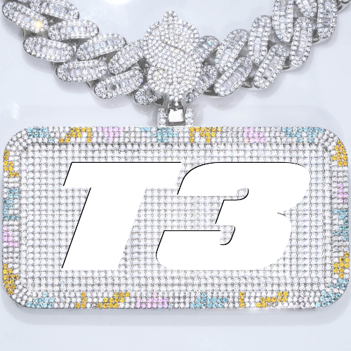 CUSTOM LETTER NECKLACE 3D COLORFUL SQUARE