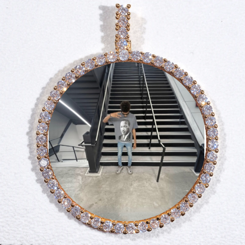 LARGE 3D CIRCLE CUSTOM PICTURE PENDANT