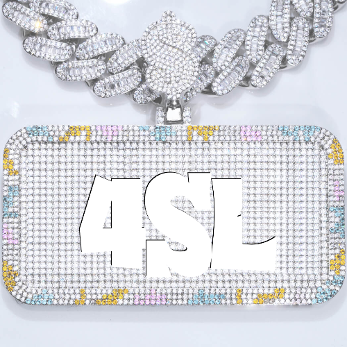 CUSTOM LETTER NECKLACE 3D COLORFUL SQUARE