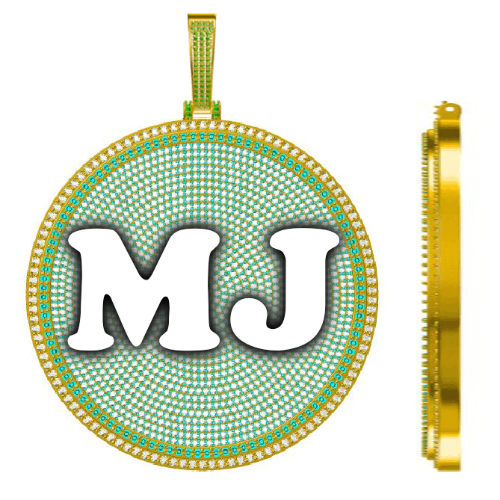 CUSTOM LETTER NECKLACE 3D BIG DISC