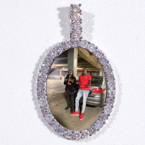 Large 3D Oval Custom Picture Pendant