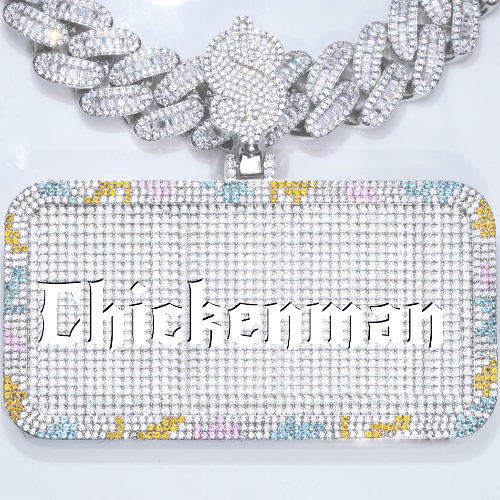 CUSTOM LETTER NECKLACE 3D COLORFUL SQUARE