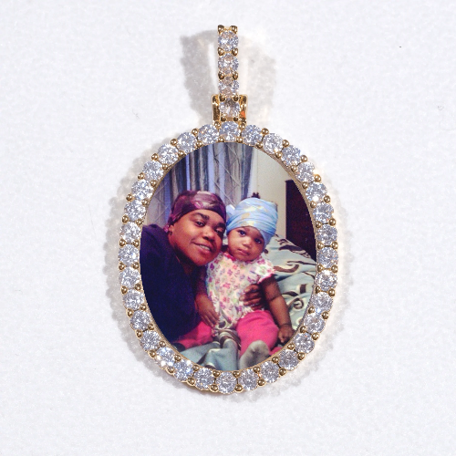 3D Oval Custom Picture Pendant