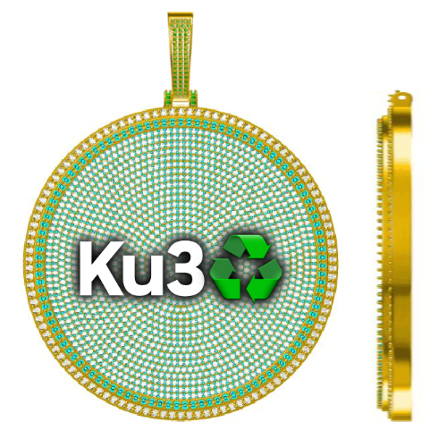 CUSTOM LETTER NECKLACE 3D BIG DISC