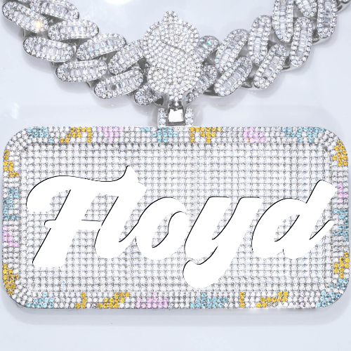 CUSTOM LETTER NECKLACE 3D COLORFUL SQUARE