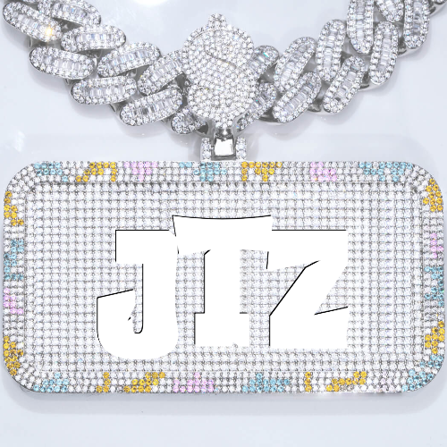 CUSTOM LETTER NECKLACE 3D COLORFUL SQUARE
