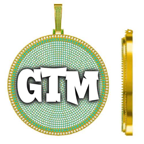 CUSTOM LETTER NECKLACE 3D BIG DISC