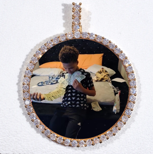 LARGE 3D CIRCLE CUSTOM PICTURE PENDANT