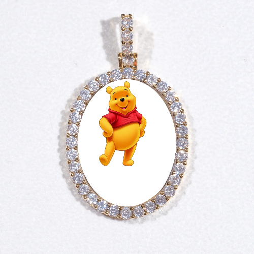 3D Oval Custom Picture Pendant