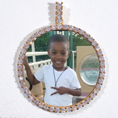 LARGE 3D CIRCLE CUSTOM PICTURE PENDANT