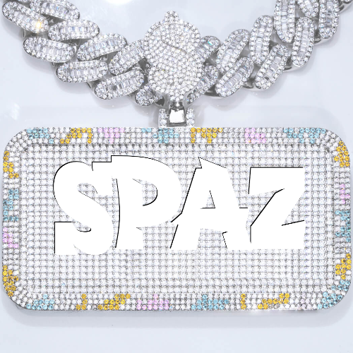 CUSTOM LETTER NECKLACE 3D COLORFUL SQUARE