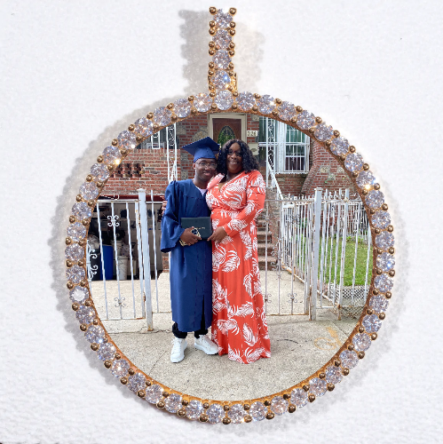 LARGE 3D CIRCLE CUSTOM PICTURE PENDANT