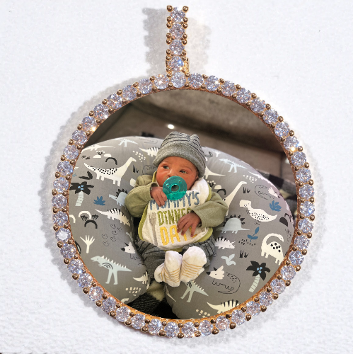 LARGE 3D CIRCLE CUSTOM PICTURE PENDANT