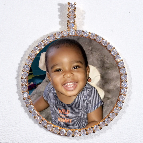 LARGE 3D CIRCLE CUSTOM PICTURE PENDANT