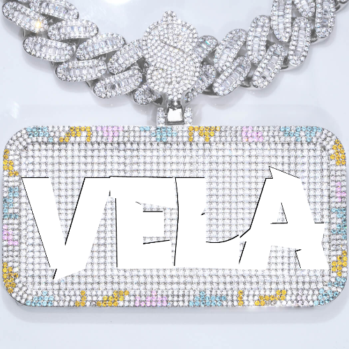 CUSTOM LETTER NECKLACE 3D COLORFUL SQUARE