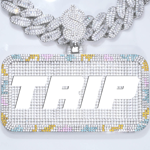 CUSTOM LETTER NECKLACE 3D COLORFUL SQUARE