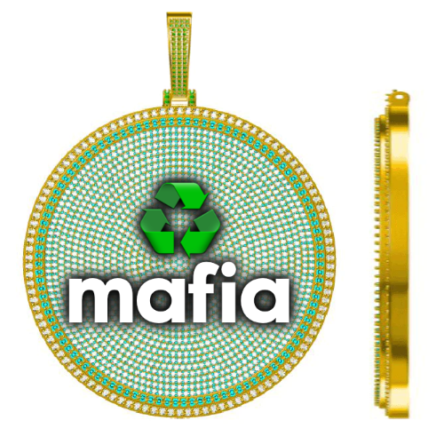 CUSTOM LETTER NECKLACE 3D BIG DISC