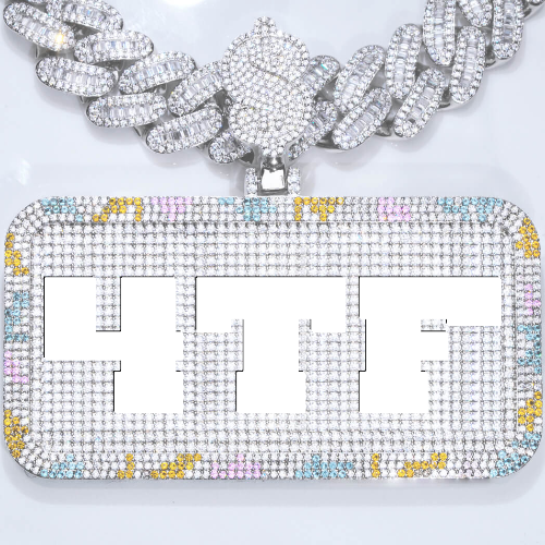 CUSTOM LETTER NECKLACE 3D COLORFUL SQUARE