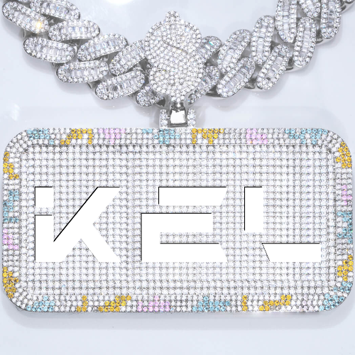 CUSTOM LETTER NECKLACE 3D COLORFUL SQUARE