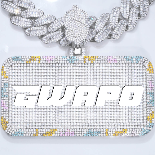 CUSTOM LETTER NECKLACE 3D COLORFUL SQUARE
