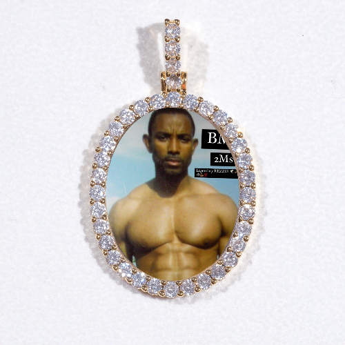3D Oval Custom Picture Pendant