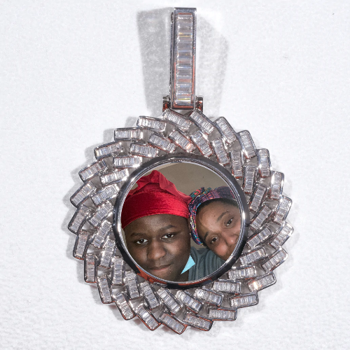 Large 3D Baguette Custom Picture Pendant