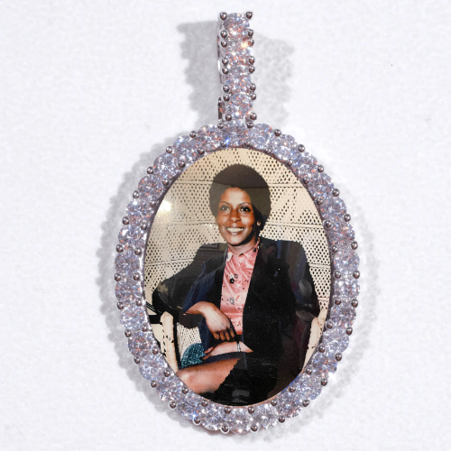 Large 3D Oval Custom Picture Pendant