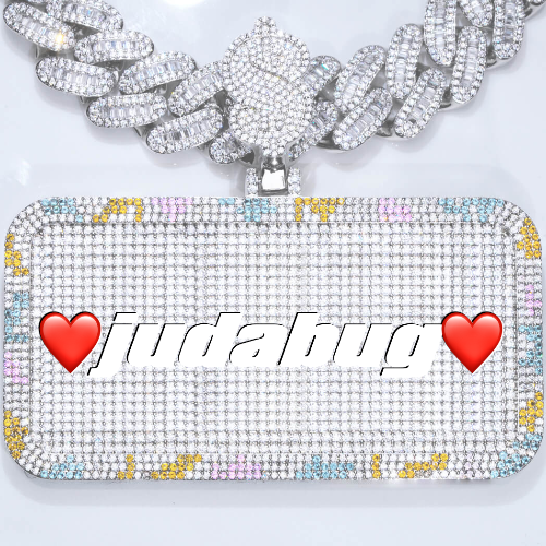CUSTOM LETTER NECKLACE 3D COLORFUL SQUARE