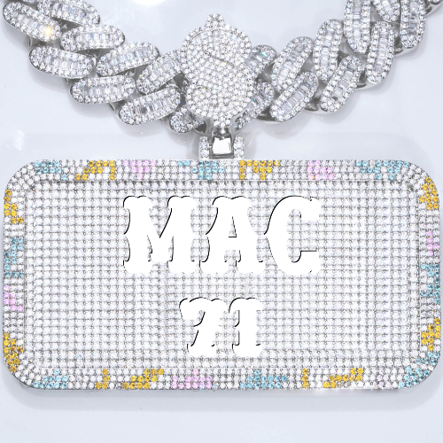CUSTOM LETTER NECKLACE 3D COLORFUL SQUARE