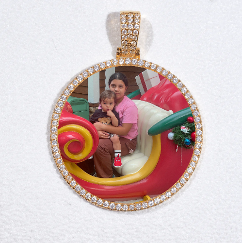 MEDIUM 3D CIRCLE CUSTOM PICTURE PENDANT