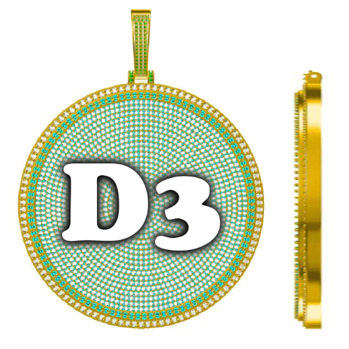 CUSTOM LETTER NECKLACE 3D BIG DISC