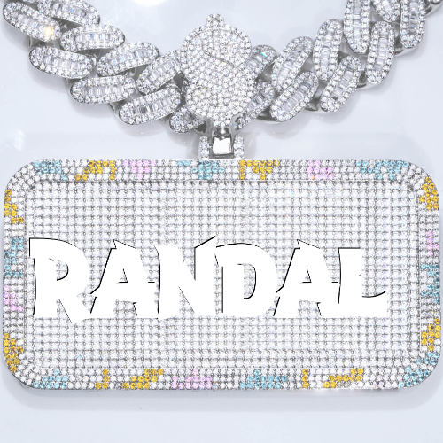 CUSTOM LETTER NECKLACE 3D COLORFUL SQUARE