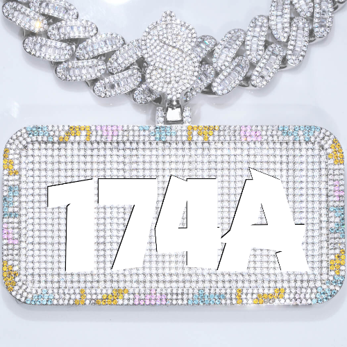 CUSTOM LETTER NECKLACE 3D COLORFUL SQUARE