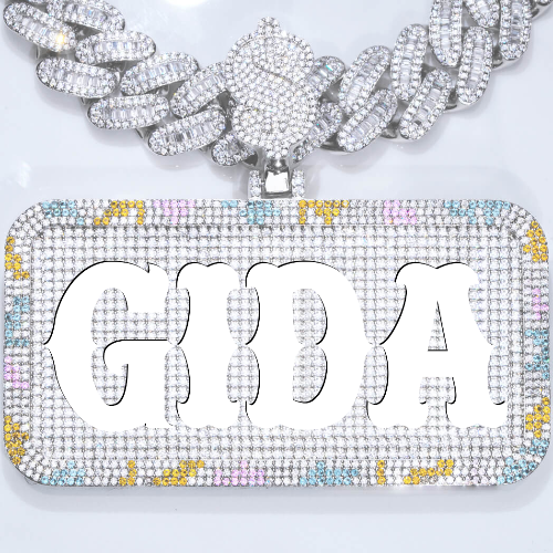 CUSTOM LETTER NECKLACE 3D COLORFUL SQUARE