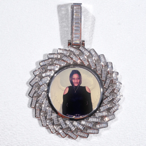 Large 3D Baguette Custom Picture Pendant
