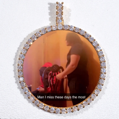 LARGE 3D CIRCLE CUSTOM PICTURE PENDANT
