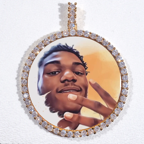 LARGE 3D CIRCLE CUSTOM PICTURE PENDANT