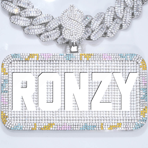 CUSTOM LETTER NECKLACE 3D COLORFUL SQUARE