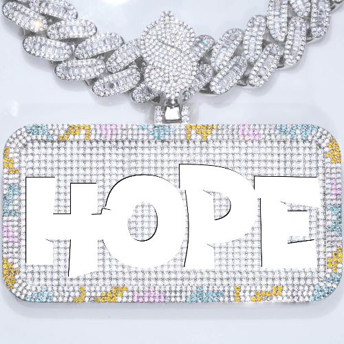 CUSTOM LETTER NECKLACE 3D COLORFUL SQUARE