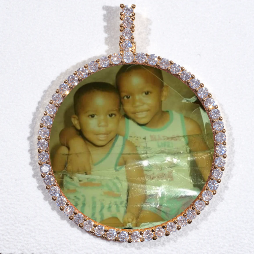 LARGE 3D CIRCLE CUSTOM PICTURE PENDANT