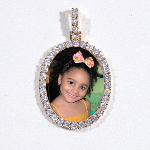 3D Oval Custom Picture Pendant