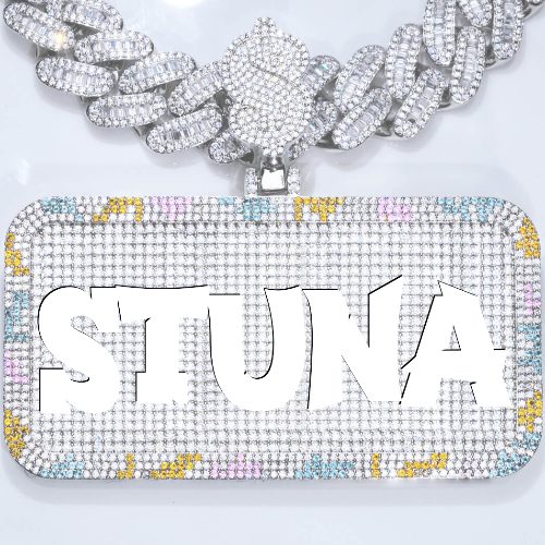 CUSTOM LETTER NECKLACE 3D COLORFUL SQUARE